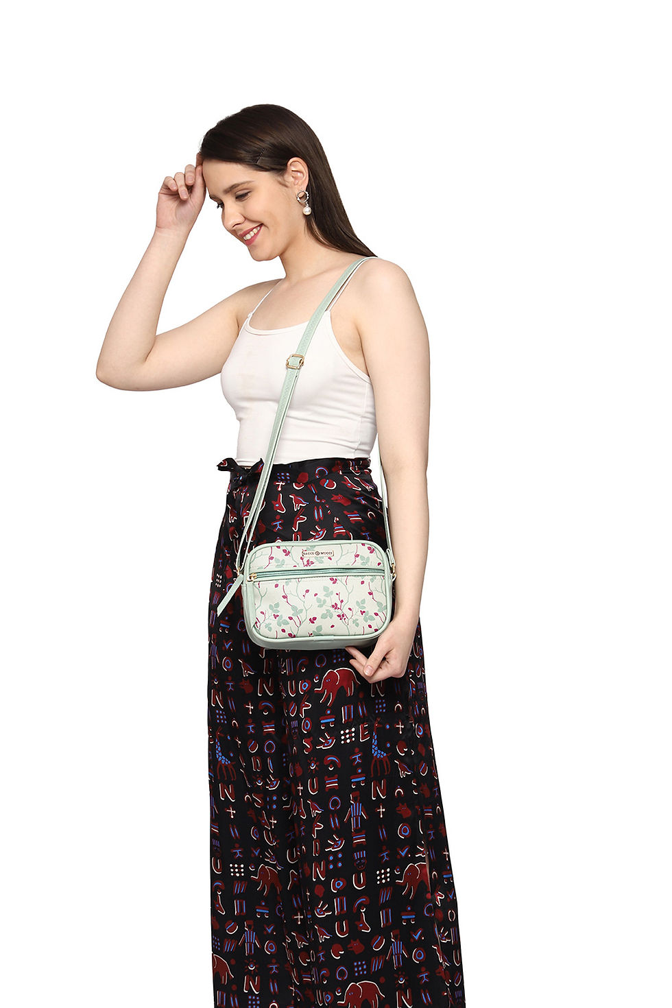 Thumbnail: Sacci Mucci Sling bag-Floral Tree Twig  Print Design