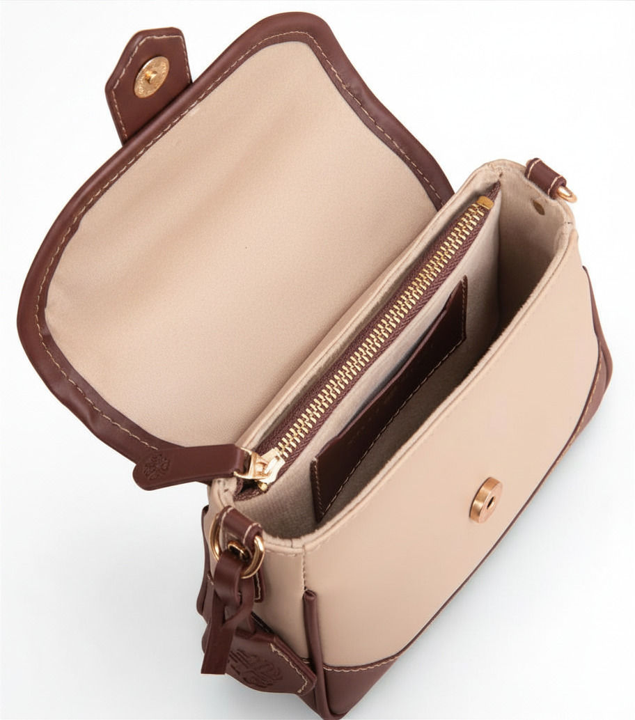 Thumbnail: SACCI MUCCI Women’s Premium Vegan Leather Sling Bag-Elegant Dual Tone