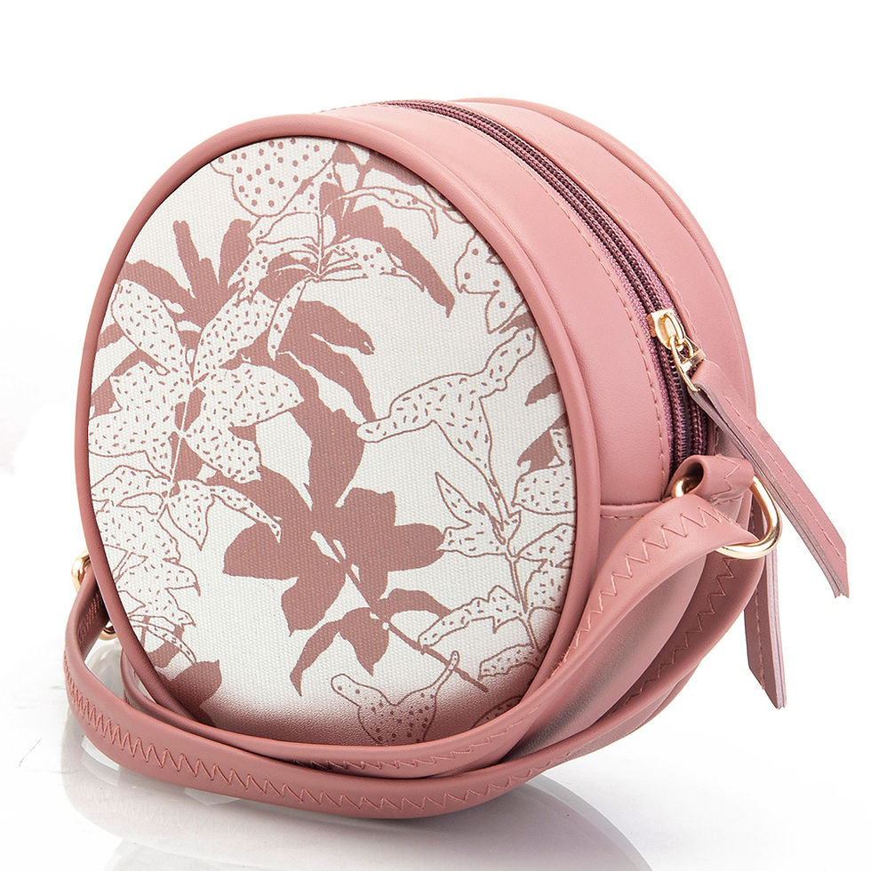 サムネイル： SACCI MUCCI Women's Full Moon Vegan Leather and Canvas Round Sling Bag f