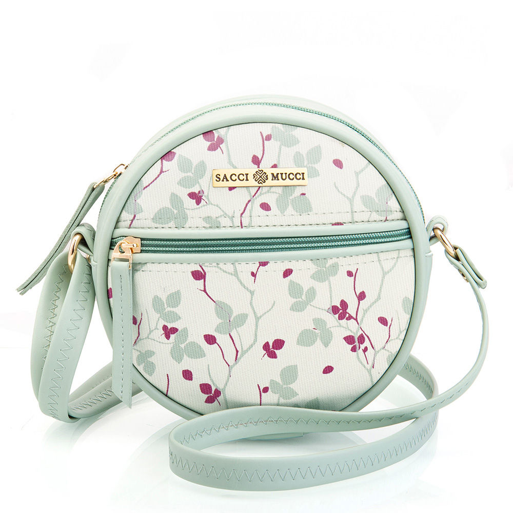 Sacci Mucci Women's Handcrafted Vagan Leather Round Shouder Bag (18 x 18