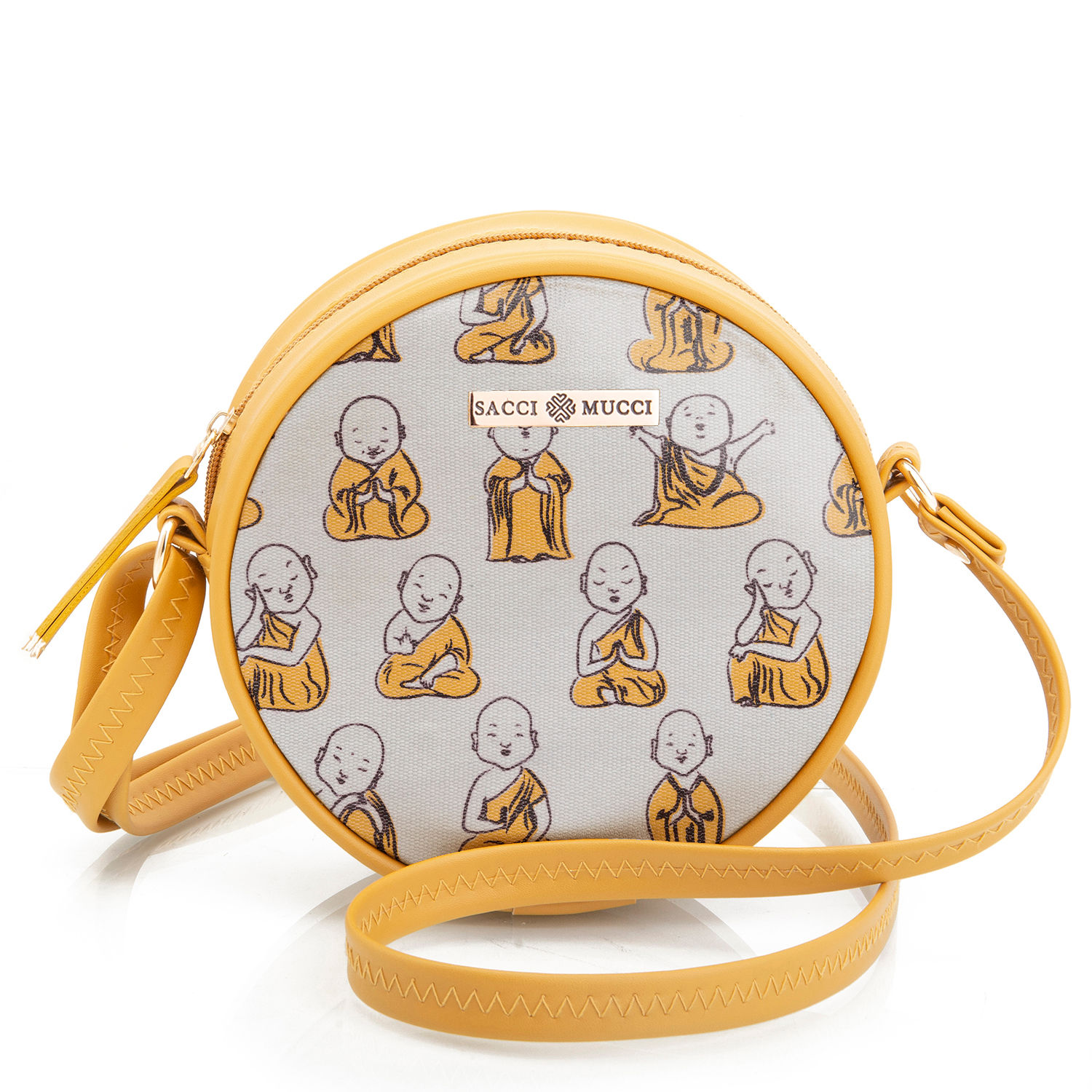 Round Sling Crossbody Bag for girls and women- Cute Monk