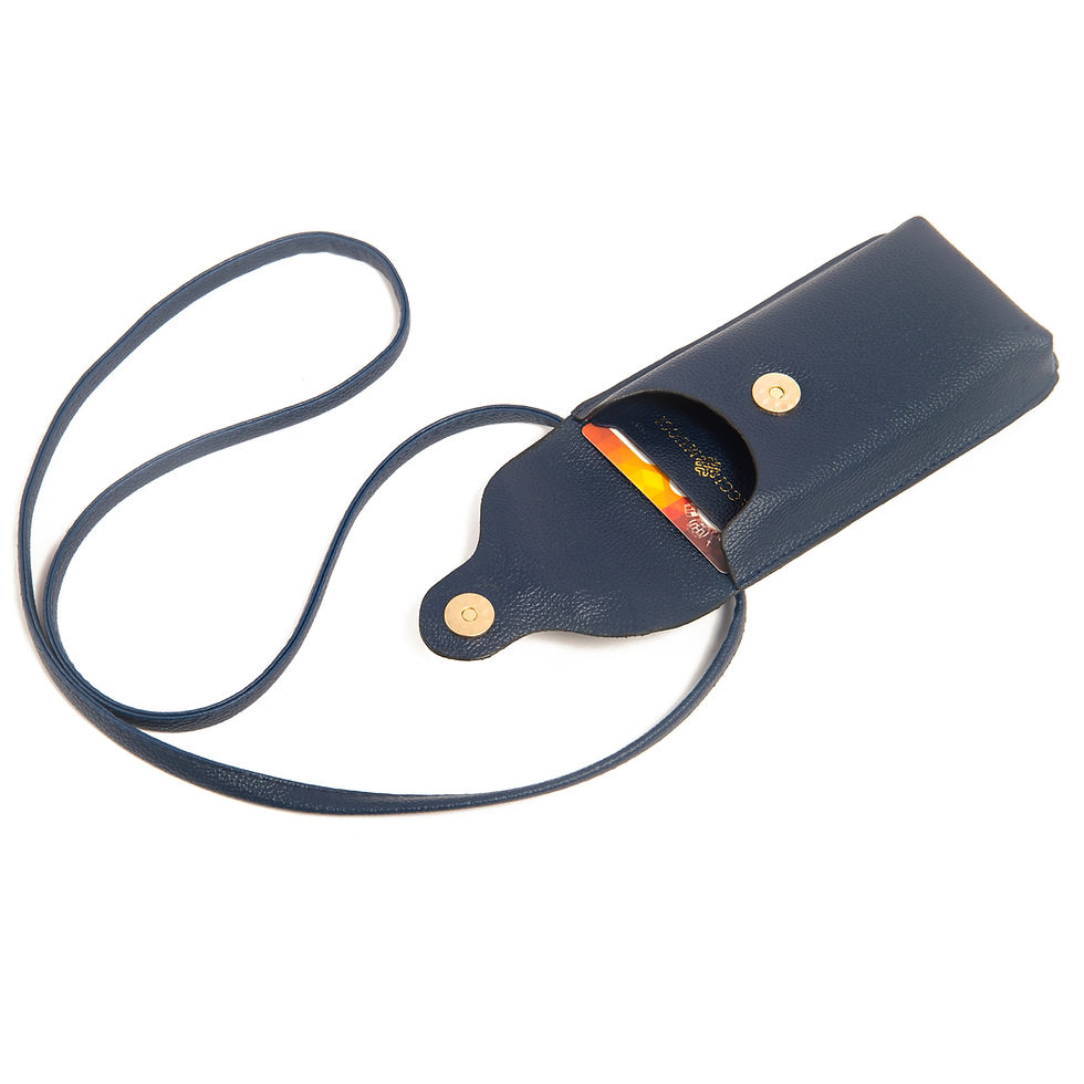 الصورة المصغرة: SACCI MUCCI Cellosucci Mobile Sling Pouch, Compact Premium Design- Navy