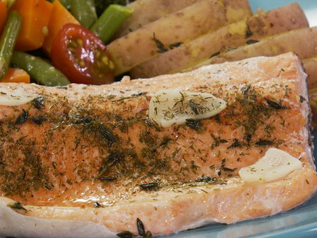 Pescado y verduras al vapor