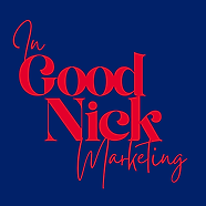 In Good Nick Logo Red on Blue