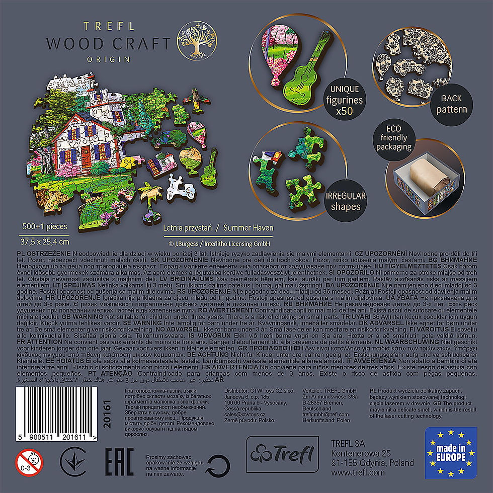 Miniatură: PUZZLE TREFL DIN LEMN 500+1 PIESE PORTUL IN TIMPUL VERII