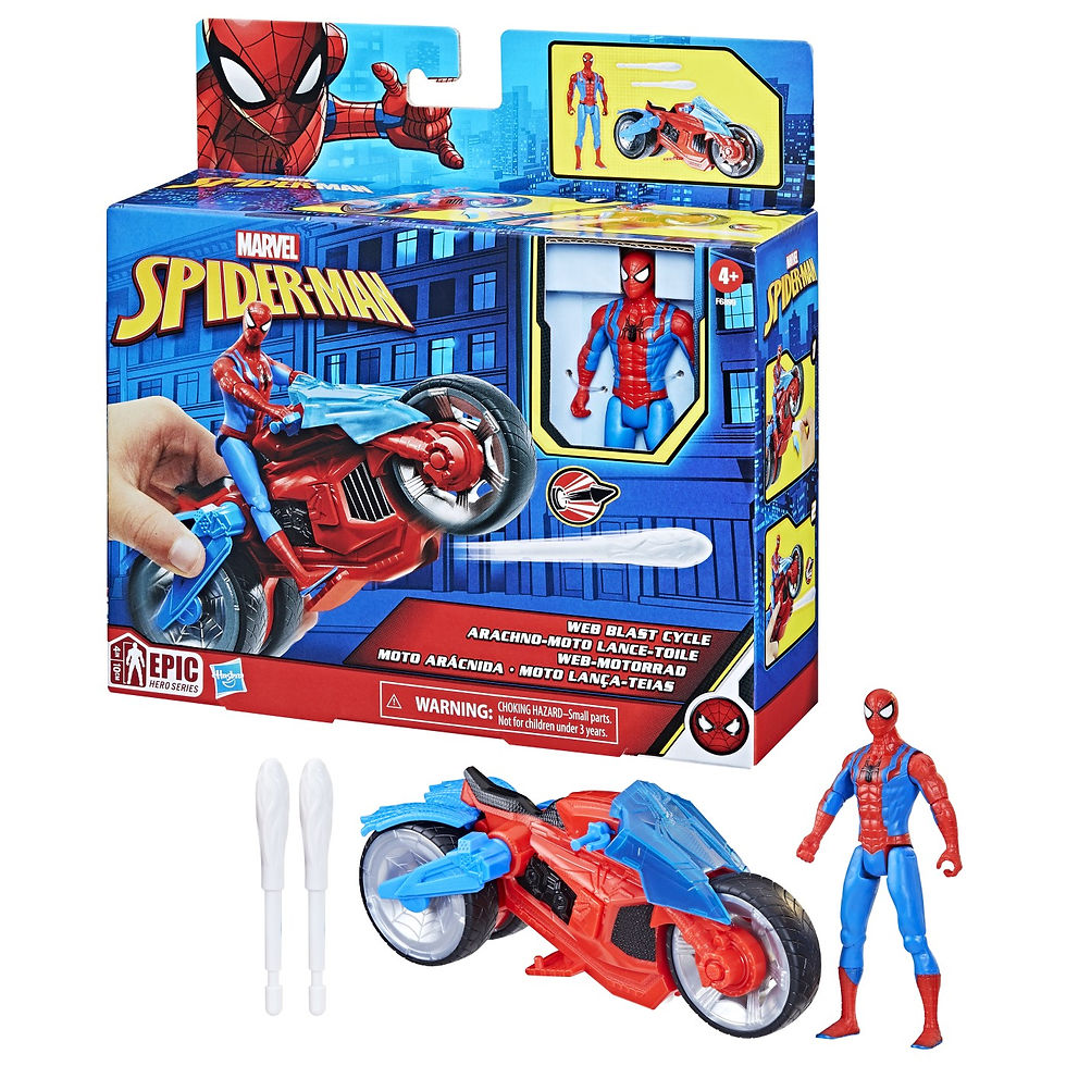 Miniatură: SPIDERMAN SET FIGURINA SI VEHICUL WEB BLAST CYCLE