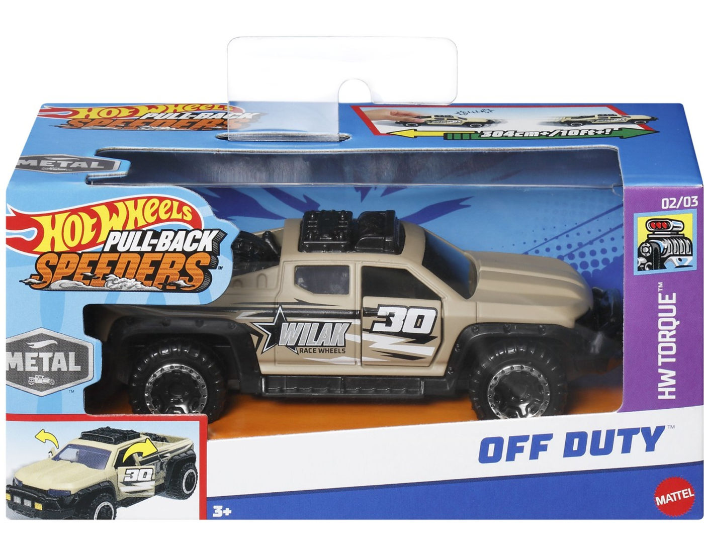 HOT WHEELS MASINUTA METALICA CU SISTEM PULL BACK OFF DUTY SCARA 1:43