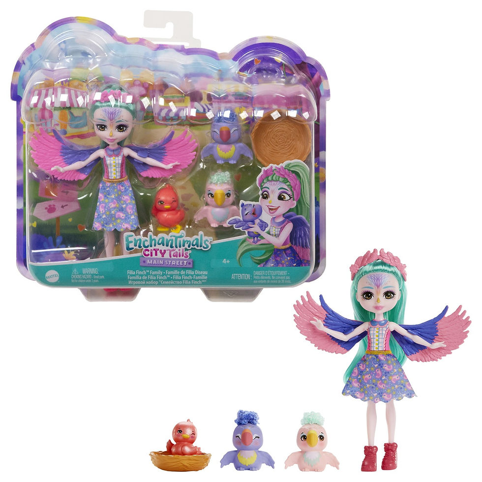 Miniatură: ENCHANTIMALS CITY TAILS MAIN STREET FAMILIA FILIEI FINCH