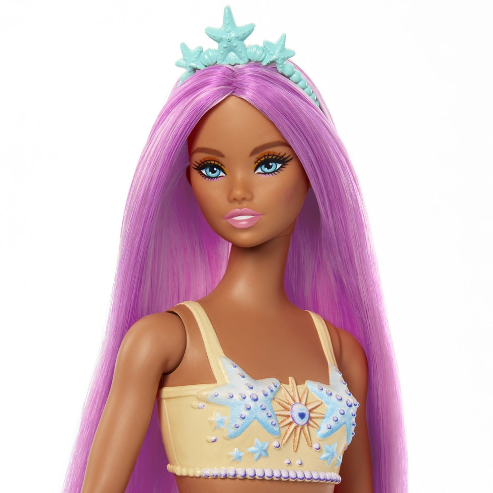 Miniatură: BARBIE DREAMTROPIA PAPUSA SIRENA CU PARUL ROZ SI COADA PORTOCALIE