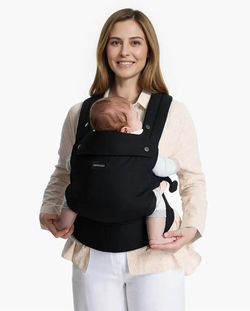 Marsupiu ERGONOMIC PureHug Cozy si Usor - Negru MOMCOZY