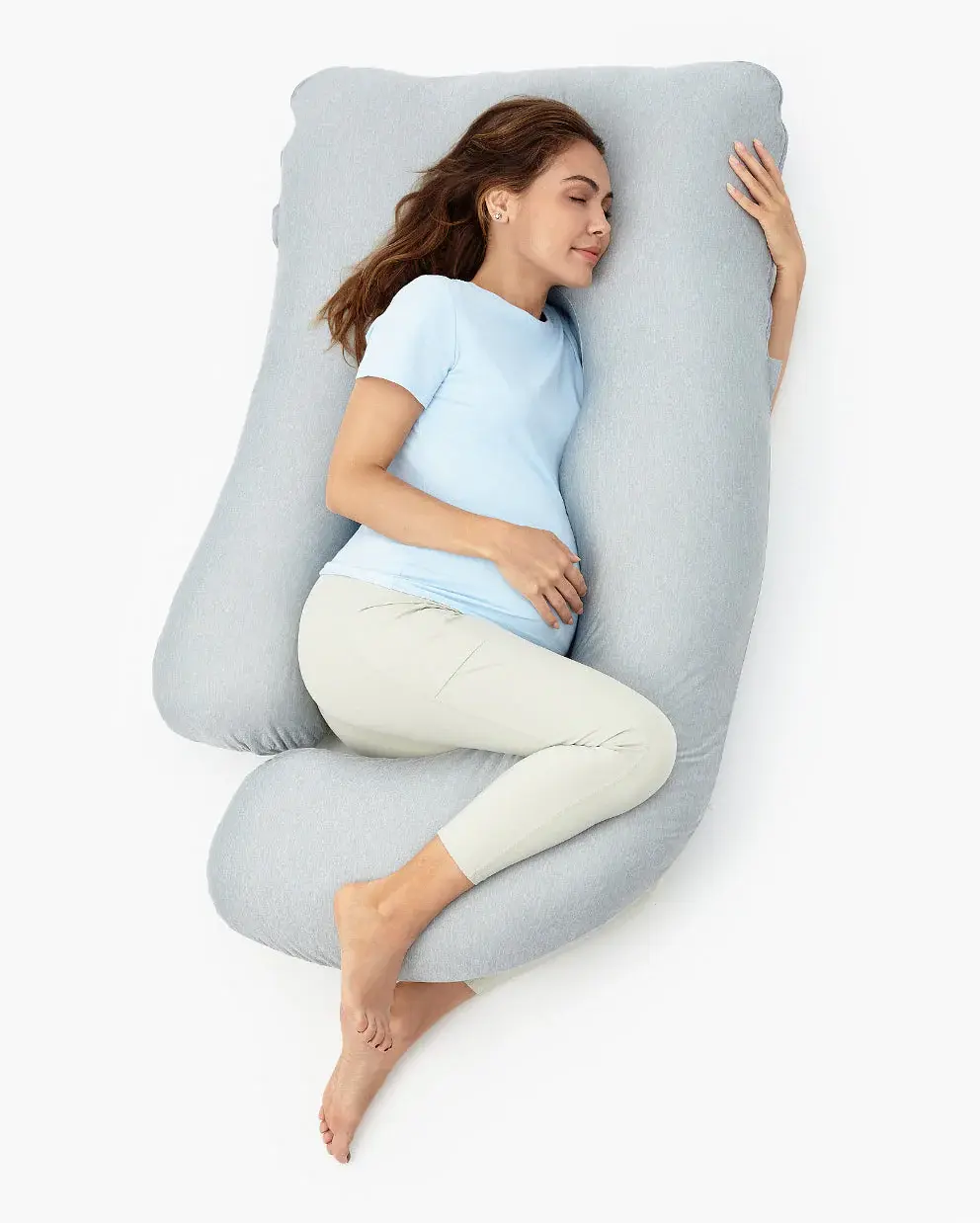 Perna pentru Gravide Forma U Material Racoros - MOMCOZY