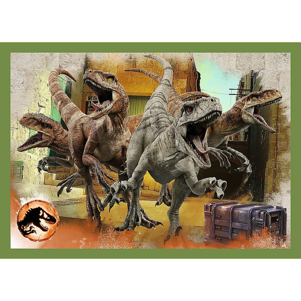 Miniatură: PUZZLE TREFL JURASSIC WORLD 4IN1 IN LUMEA DINOZAURILOR