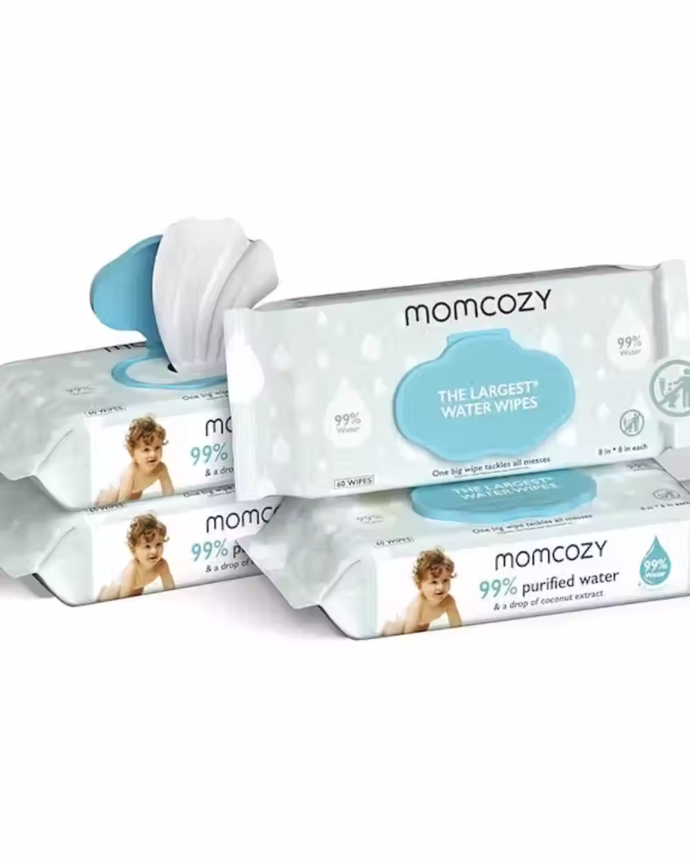 Pachet 4 buc x 60 Servetele Umede pe baza Apa , Hipoalergenice , Fara parfum EXT
