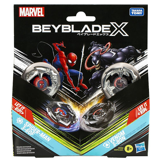 BEYBLADE X MARVEL SET DUO SPIDER MAN 3-60F SI VENOM 3-80N | Arca