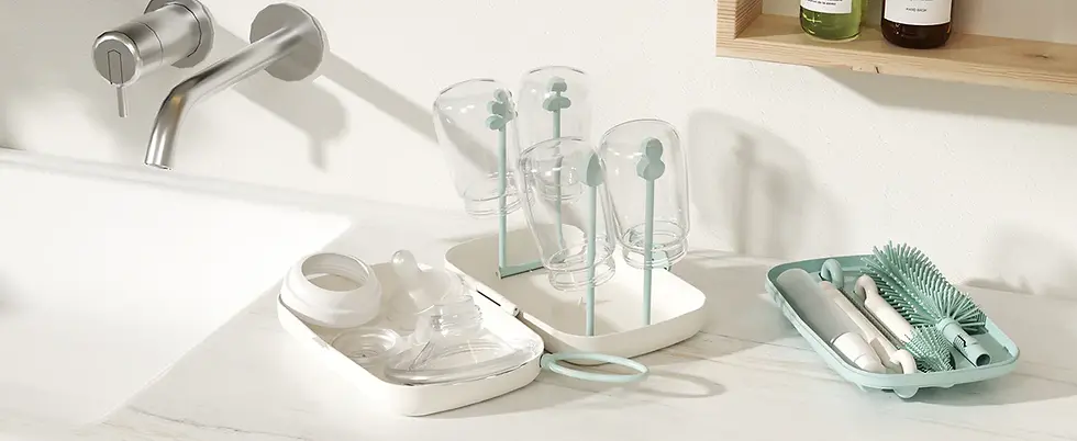 Miniatură: Kit Perii si uscator mobil Green 7 in 1 - Momcozy