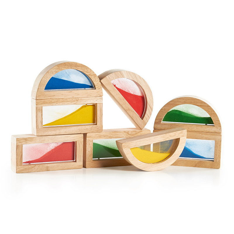 Miniatură: Rainbow Blocks cu nisip colorat, Guidecraft