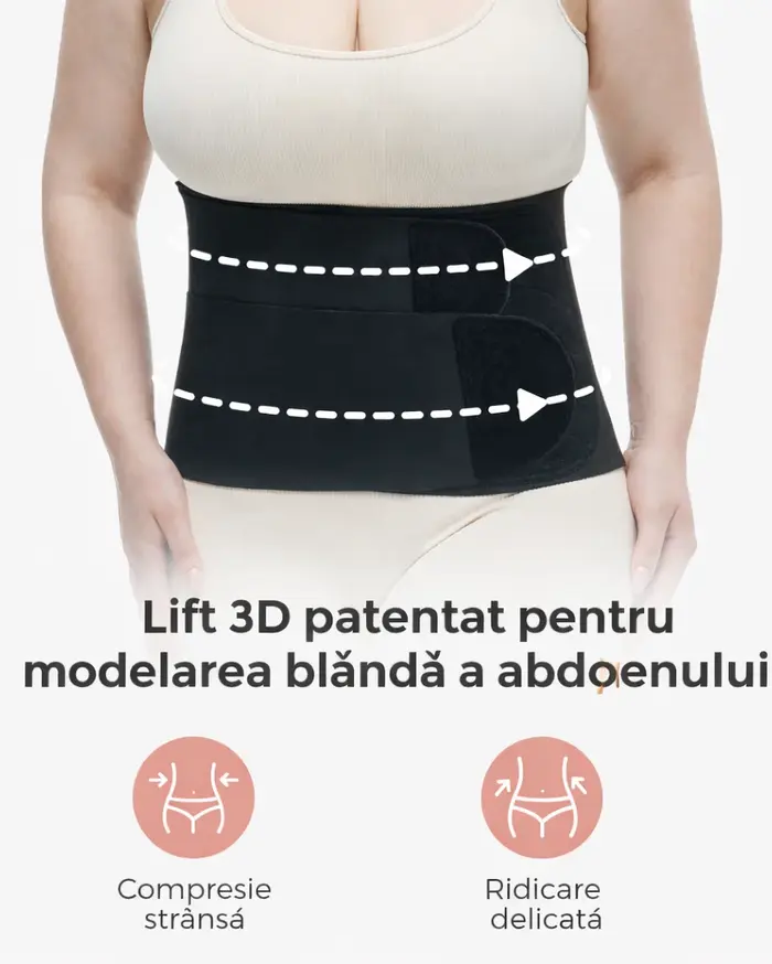 Miniatură: Centura abdominală postpartum pentru recuperare naturală și după cezariană cu ri