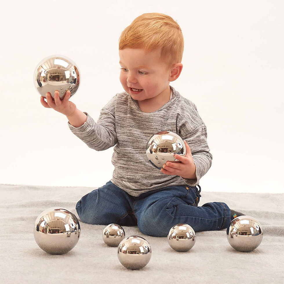 Miniatură: Bile senzoriale reflectorizante cu sunet, 7 buc., TickiT