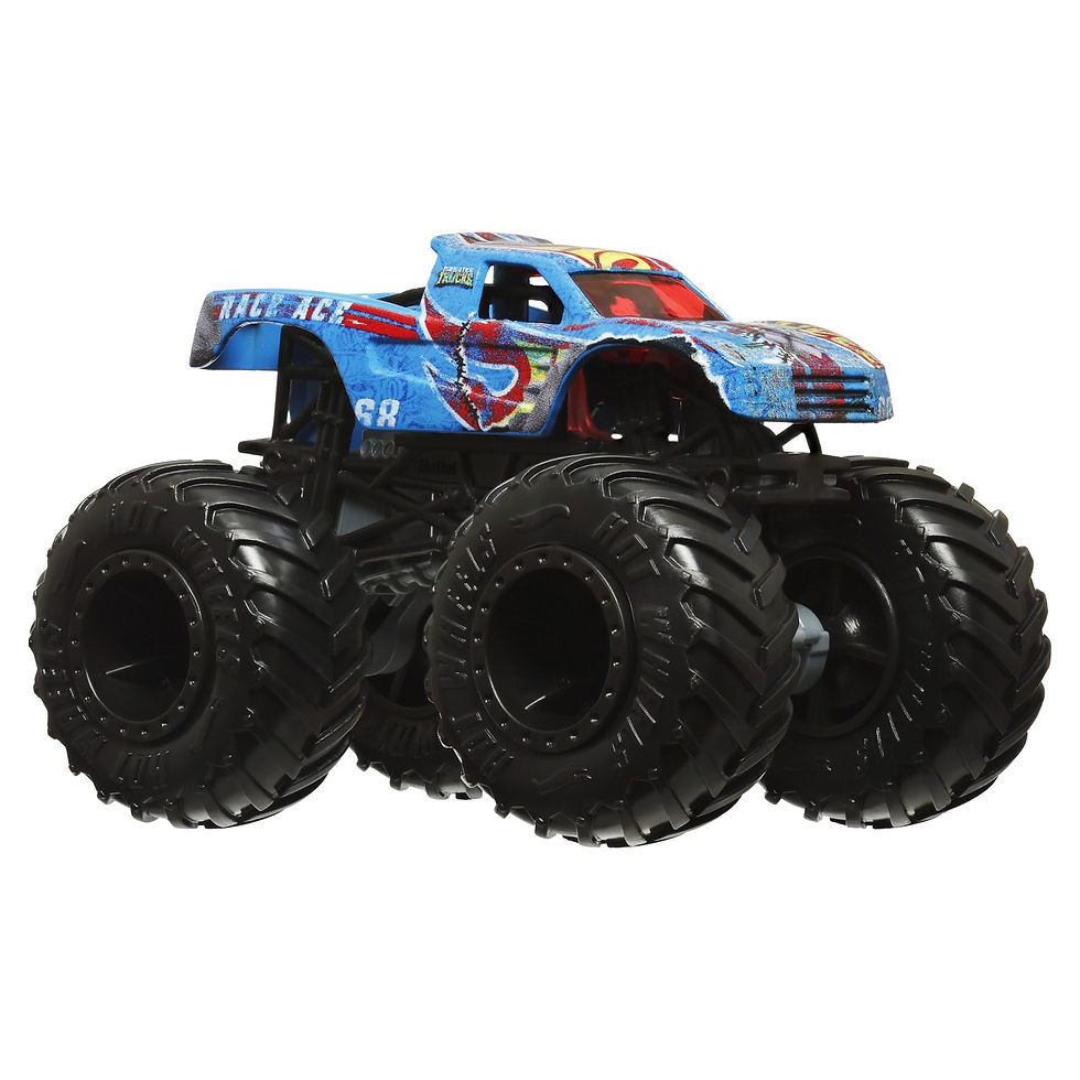 Miniatură: HOT WHEELS MONSTER TRUCK SI MASINUTA METALICA RACE ACE