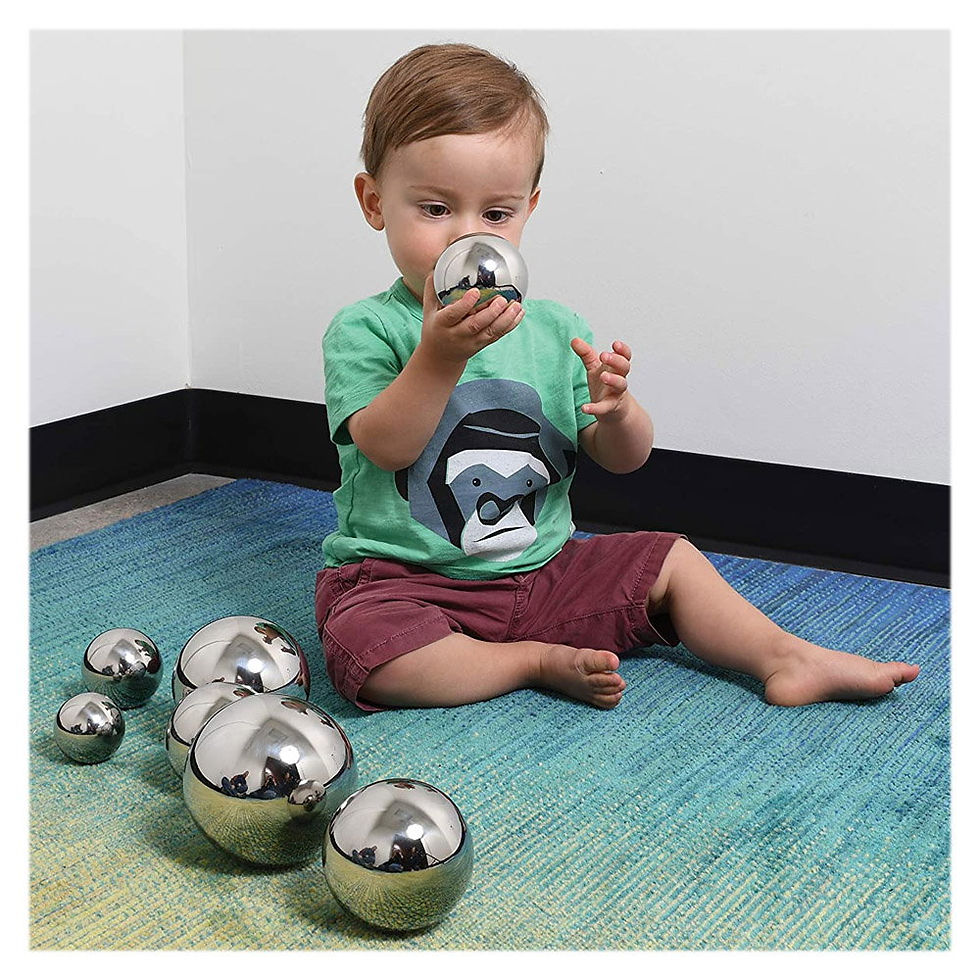 Miniatură: Bile senzoriale reflectorizante cu sunet, 7 buc., TickiT