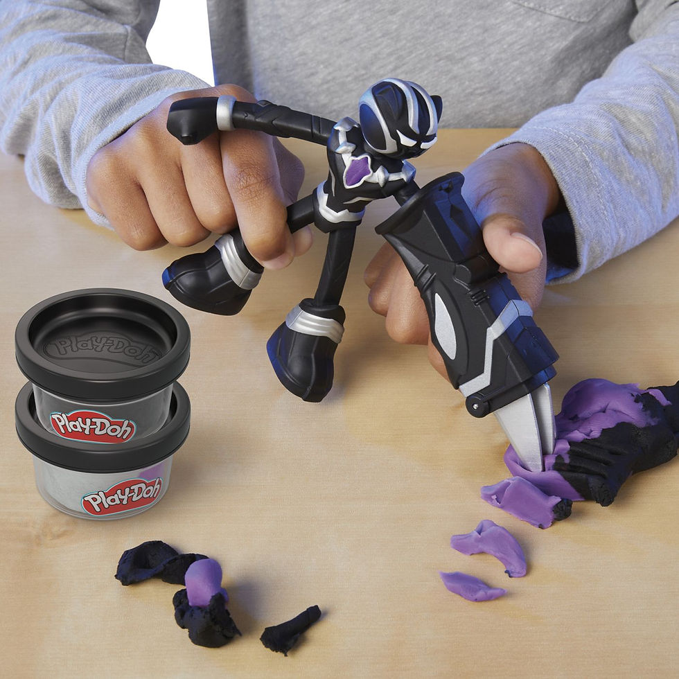 Miniatură: PLAY-DOH MARVEL FIGURINA FLEXIBILA CU ACCESORII BLACK PANTHER 10CM