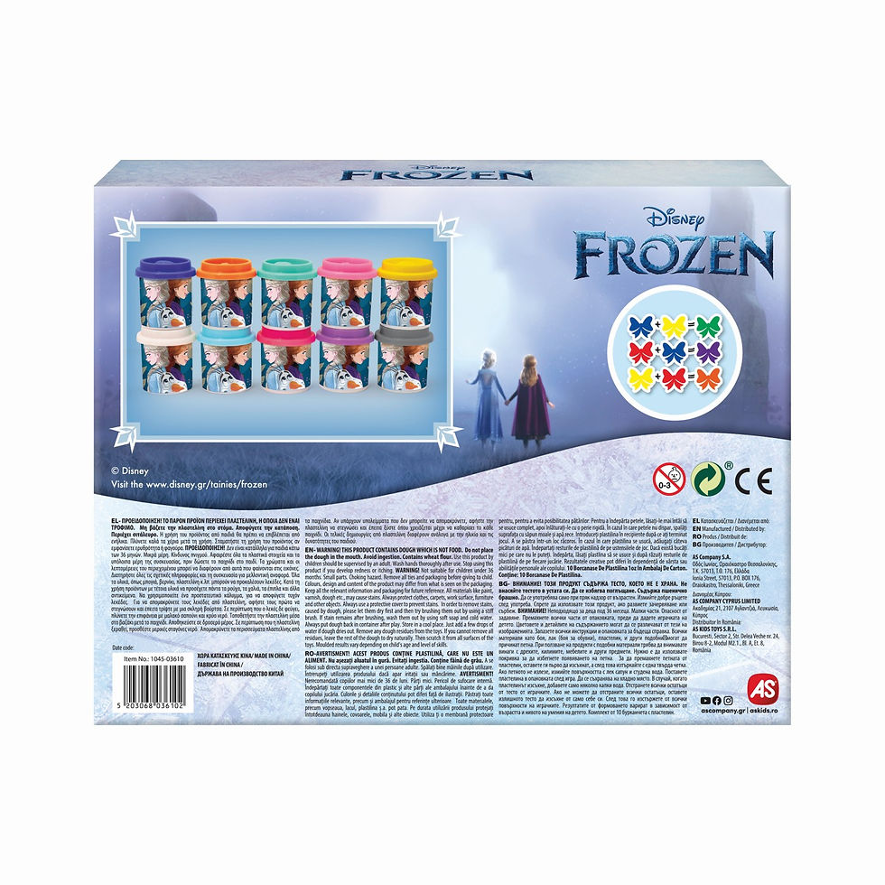 Miniatură: SET 10 BORCANASE DE PLASTILINA FROZEN IN AMBALAJ DE CARTON
