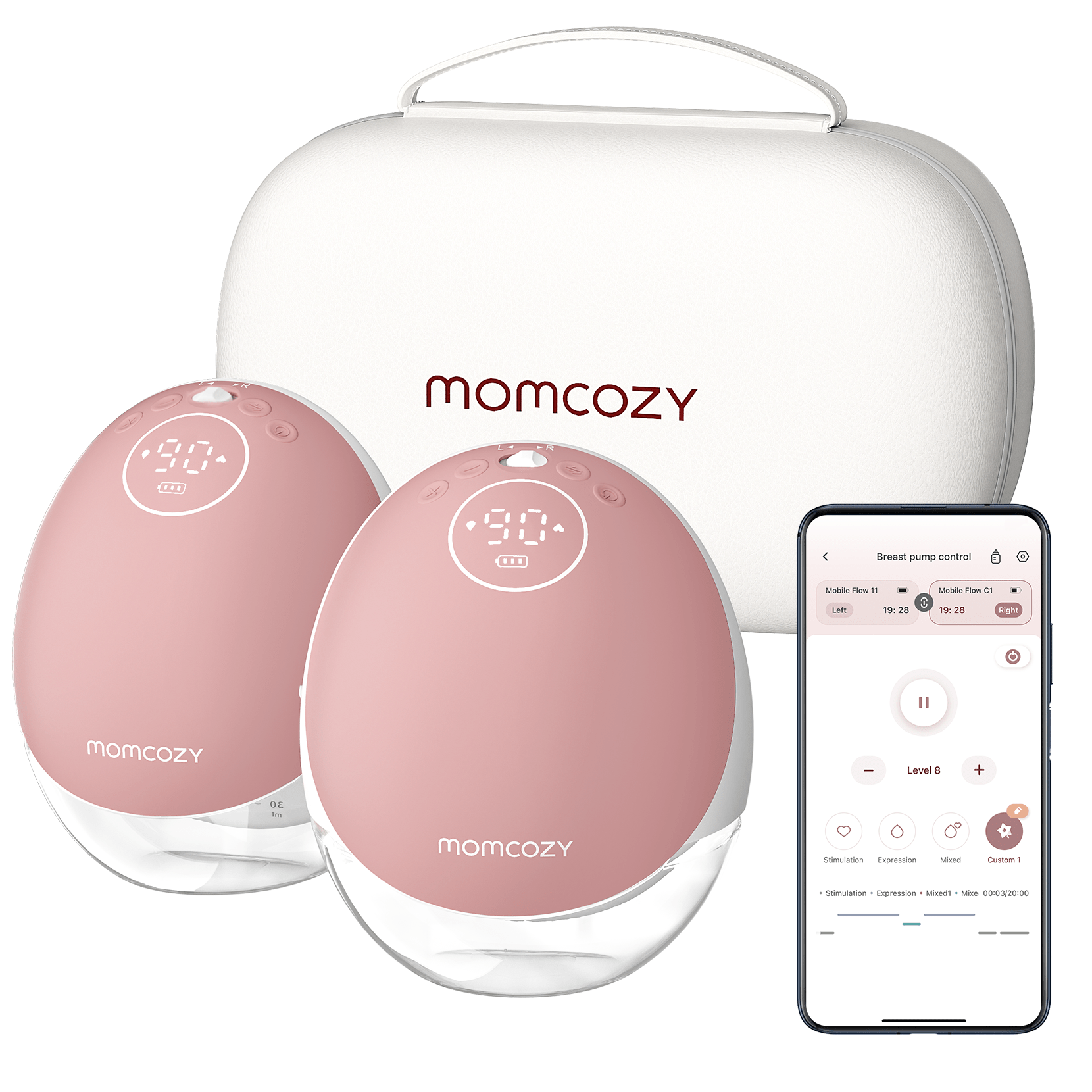 Pompa de san Portabila DUBLA- MOMCOZY MOBILE FLOW M9 Maxima Eficacitate Control