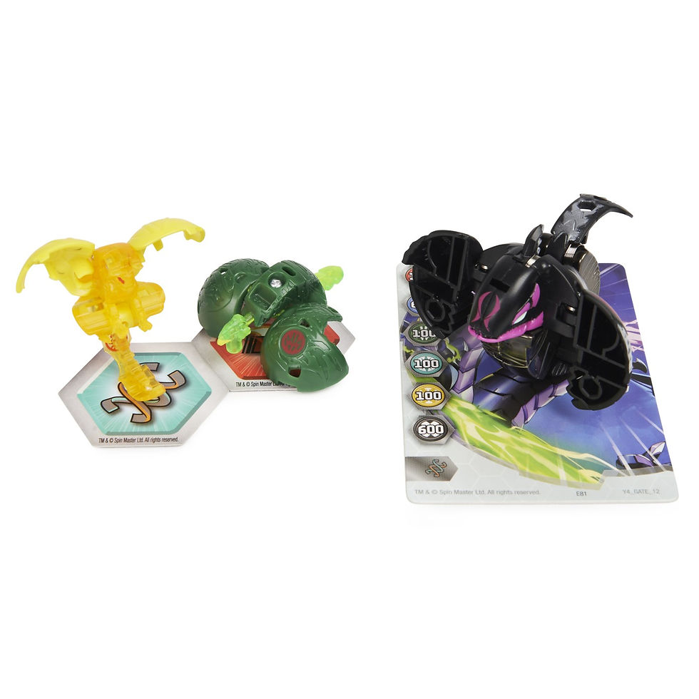 Miniatură: BAKUGAN PLATINUM POWERUP S4 WARRIOR WHALE NANO FURY SI NANO SLEDGE