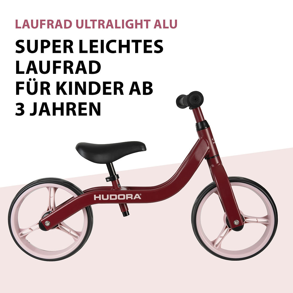 Miniatură: Bicicletă fără pedale HUDORA Ultralight Alu, bordeaux