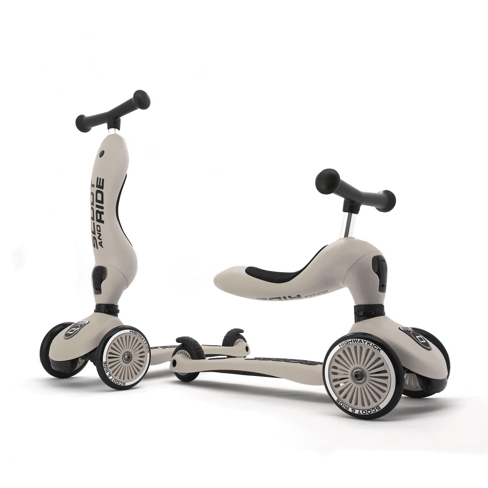 Scoot & Ride, Trotineta copii cu sezut, transformabila 2in1, Ash
