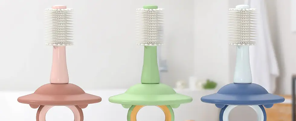 Miniatură: Periuta de dinti 360 grade Silicon  Dentitie - Verde MOMCOZY