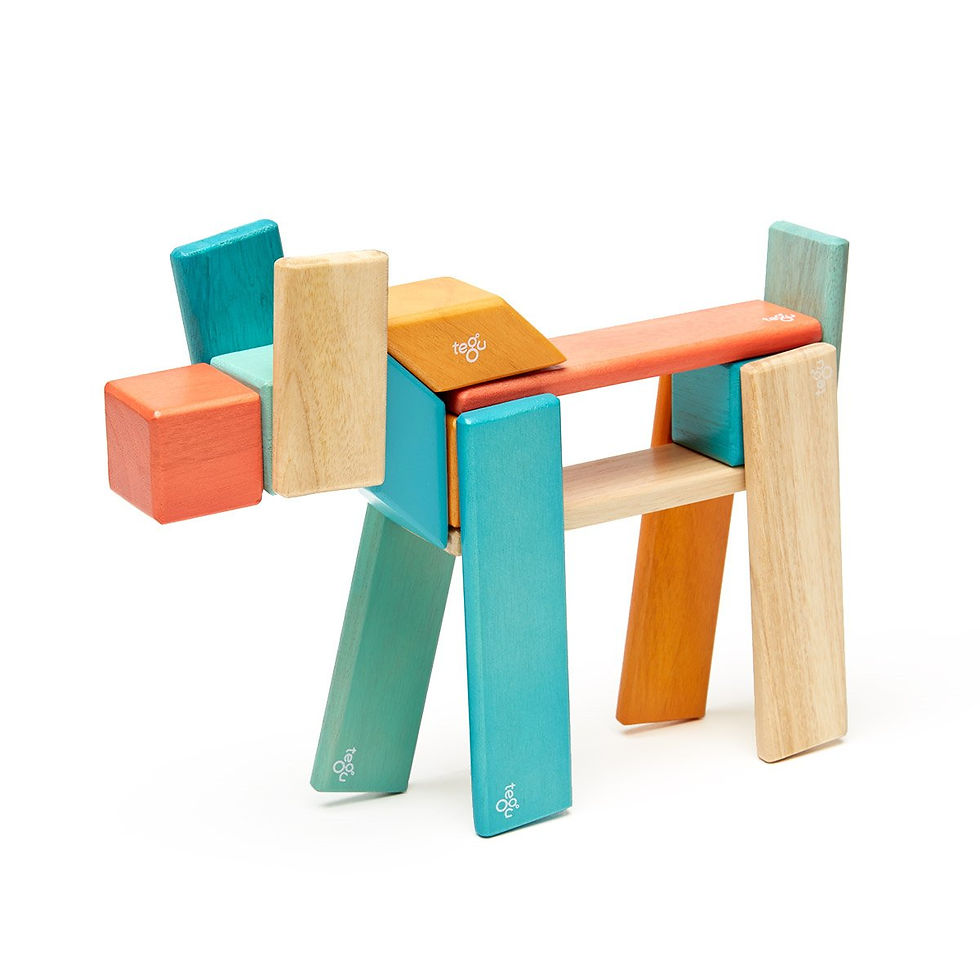 Miniatură: Tegu Sunset, set 24 piese din lmn magnetic