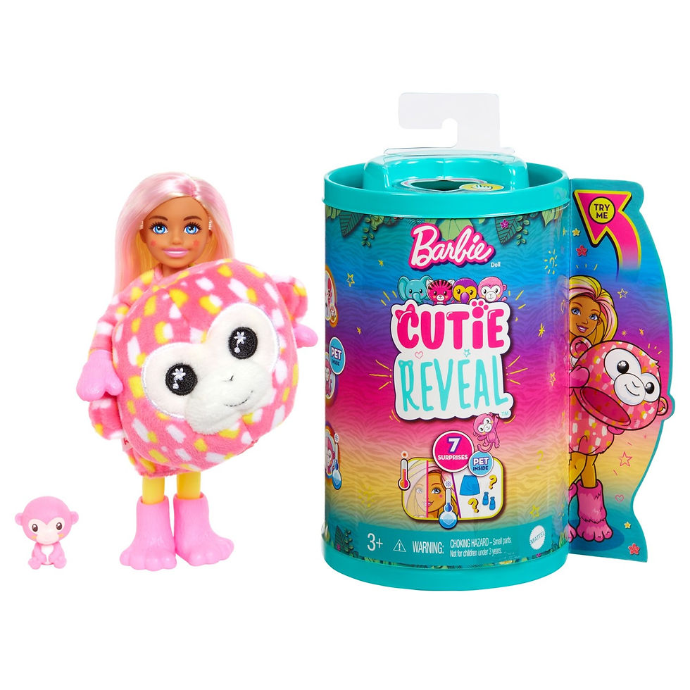 Miniatură: BARBIE PAPUSA CHELSEA CUTIE REVEAL MAIMUTICA