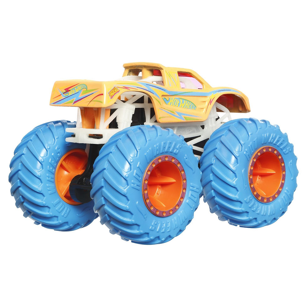 Miniatură: HOT WHEELS MONSTER TRUCK GLOW IN THE DARK MASINUTA PODIUM CRASHER SCARA 1:64