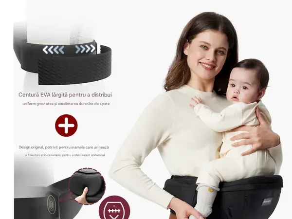 Miniatură: Hip Seat cu pernă pentru șold, până la 20 kg, respirabil cu suport lombar pentru