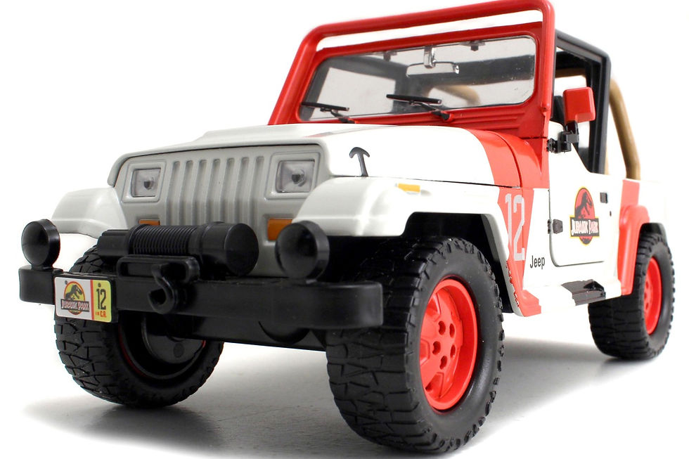 Miniatură: MASINUTA METALICA JURASSIC WORLD 1992 JEEP WRANGLER 1:24