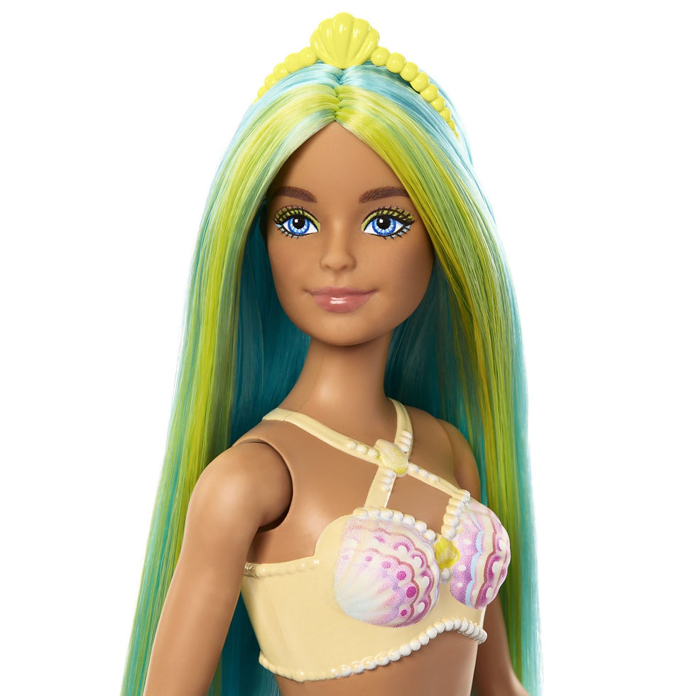Miniatură: BARBIE DREAMTROPIA PAPUSA SIRENA CU COREST GALBEN SI COADA ALBASTRA