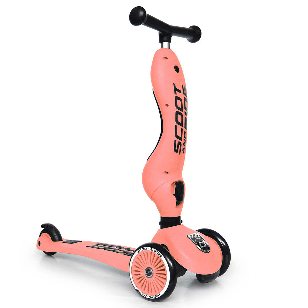 Miniatură: Scoot & Ride, Trotineta copii cu sezut, transformabila 2in1, Peach