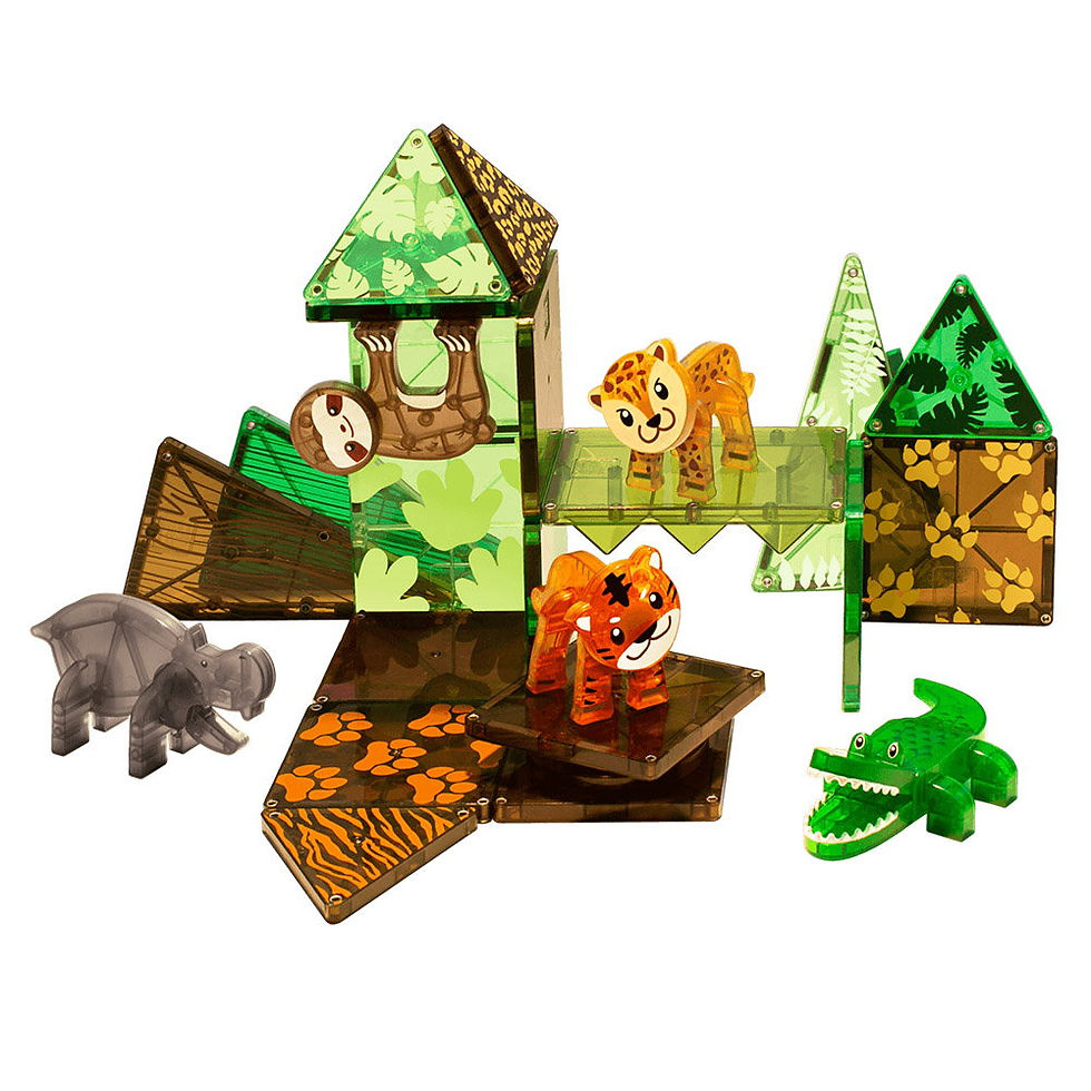 Miniatură: Magna-Tiles Jungle Animals, set magnetic