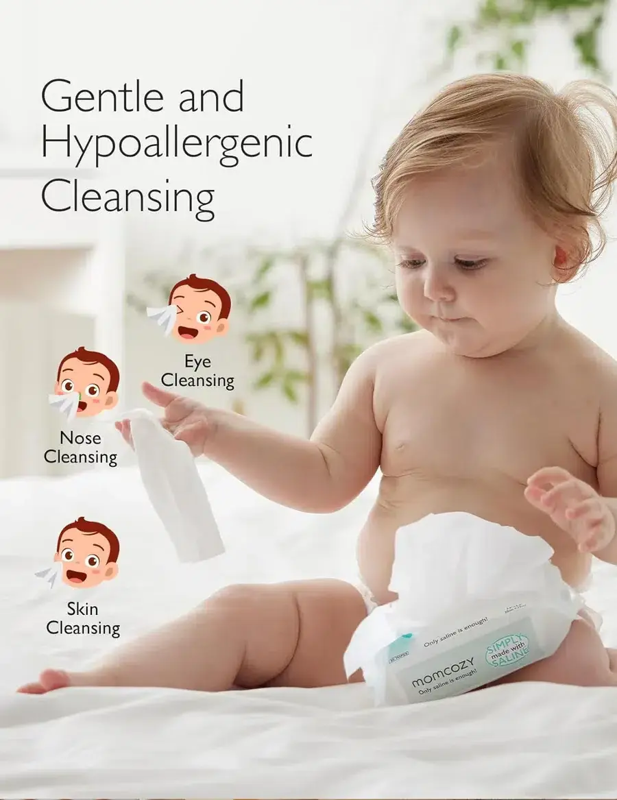 Miniatură: Set 6x30 buc Servetele Umede Saline Pure pentru nas si fata -Baby Booger MOMCOZY
