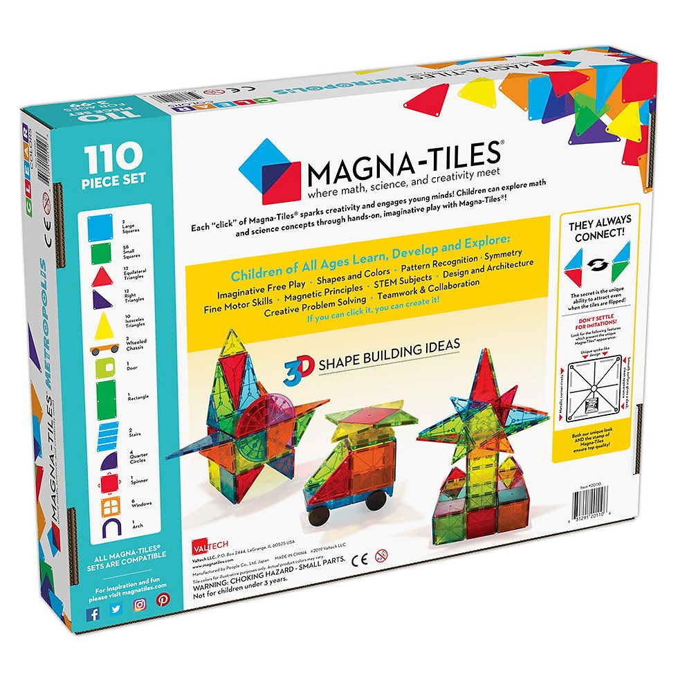 Miniatură: Magna-Tiles Metropolis, set magnetic 110 piese