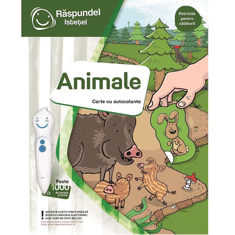 Miniatură: Raspundel Istetel, carte cu autocolante, Animale