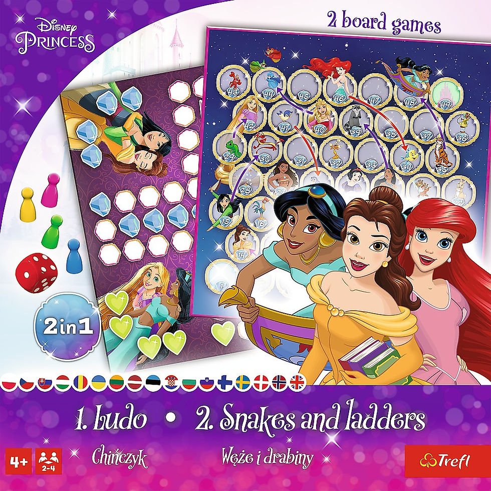 Miniatură: JOC DISNEY PRINCESS 2IN1 LUDO SI SERPISORI SCARI