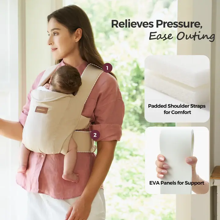 Miniatură: Marsupiu ERGONOMIC WeeSnug  pentru nou-nascut 0-12  luni  3-11 KG Bej MOMCOZY