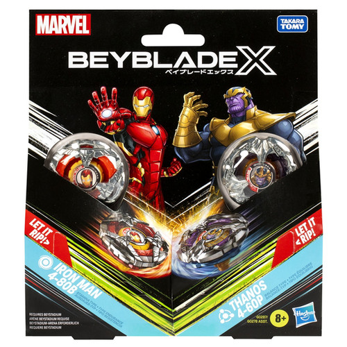 FAB Invoke Themai Marvel 2枚セット BEYBLADE X MARVEL SET DUO IRON MAN 4-80B SI THANOS 4-60P | Arca