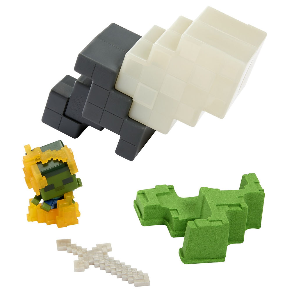 Miniatură: MINECRAFT MINI MODE SET EXPLORARE MINIERA GRI SI ALB