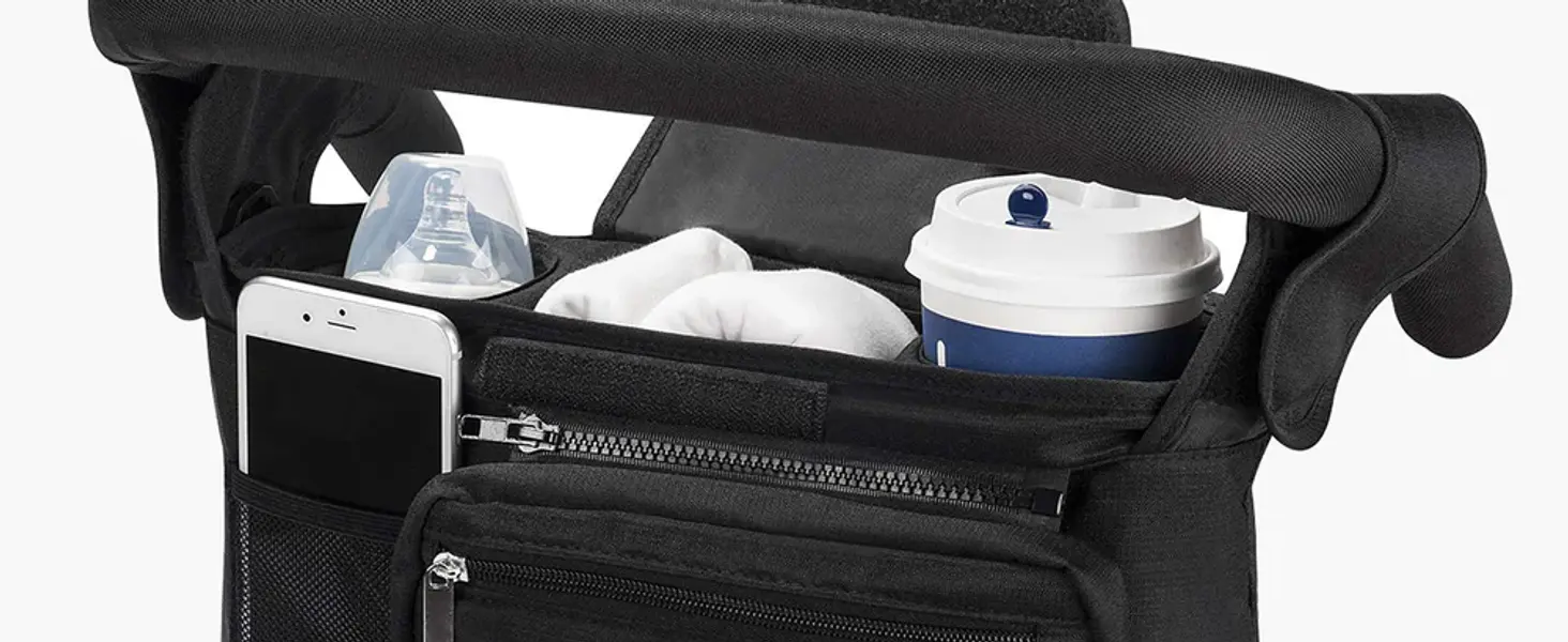 Organizator pentru bara carucior universal Impermeabil cu suport Pahar - MOMCOZY