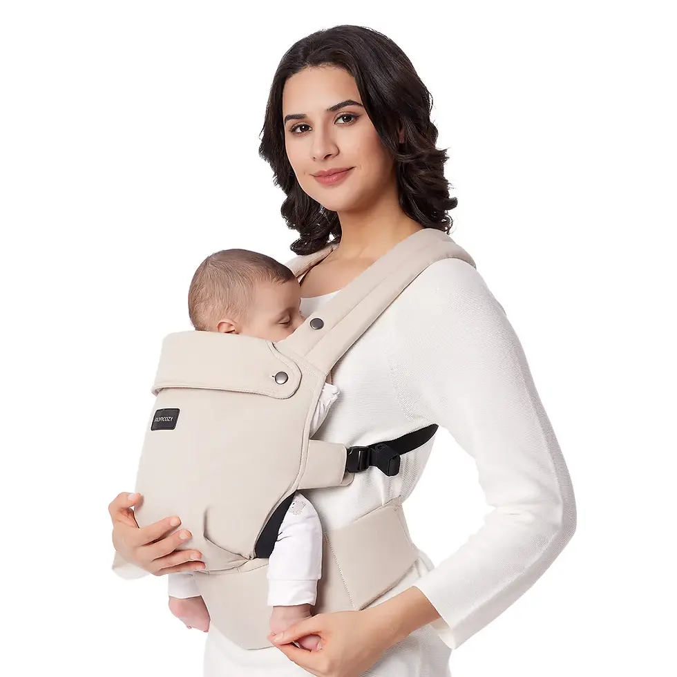Miniatură: Marsupiu ERGONOMIC PureHug  Cozy si Usor - Khaki MOMCOZY