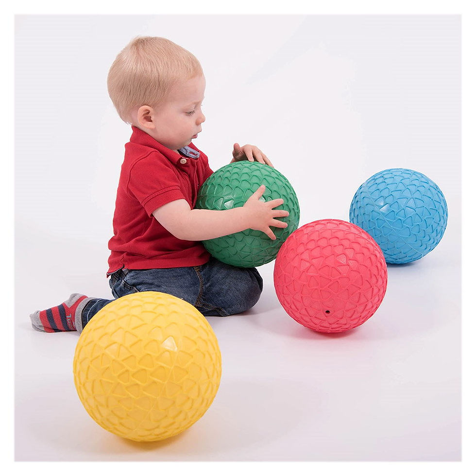 Miniatură: Mingi senzoriale mari texturate, set 4 buc., TickiT