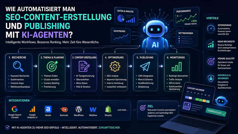 Wie automatisiert man SEO-Content-Erstellung und Publishing mit KI-Agenten?